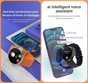 Aliwisdom Smartwatch (1,6 Zoll, Android iOS), Wasserdicht Fitness Tracker für iOS Android Mit Bluetooth telefonieren