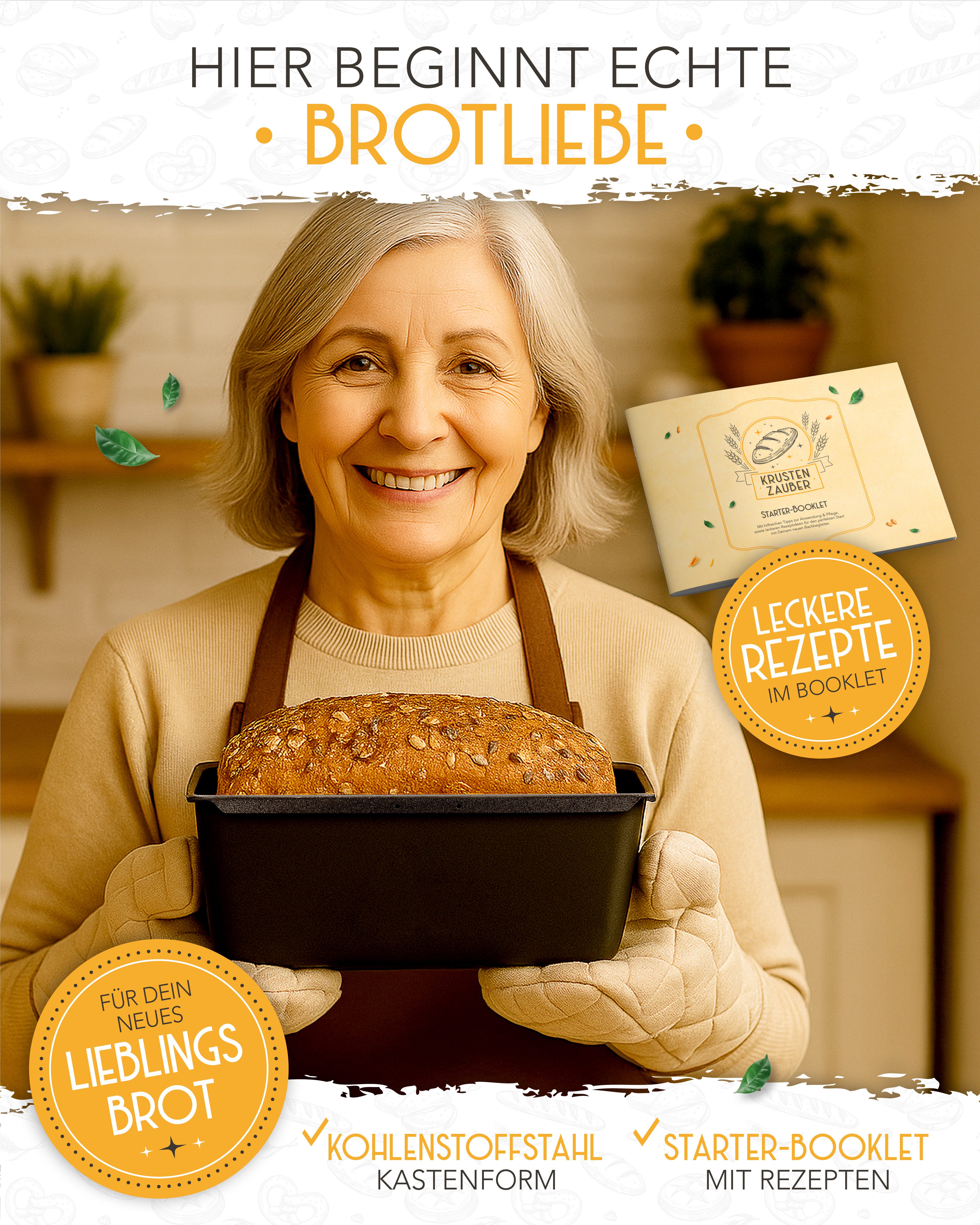 Krustenzauber Brotbackform KRUSTENZAUBER Gusseisen Topf zum Brotbacken & andere Brotbackformen