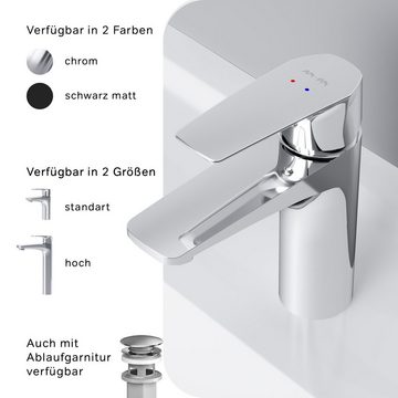 AM.PM Waschtischarmatur Waschbeckenarmatur Wasserhahn Bad Gem Einhebel-Badezimmerarmatur (in 2 Auslaufhöhen, Mischbatterie) Waschtisch Mischbatterie Badezimmer Badarmatur