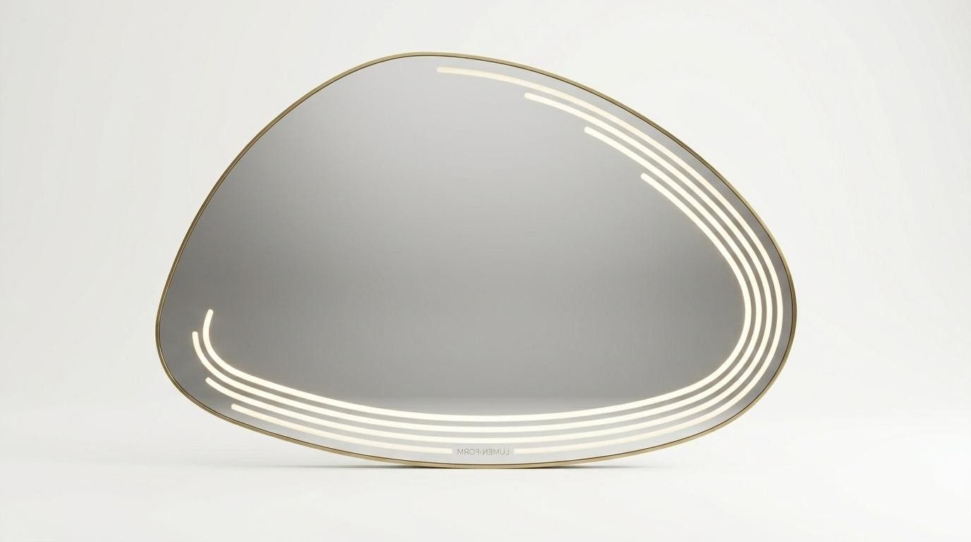 Xlmoebel Wandspiegel Beige Wandspiegel mit Licht – Elegant und funktional für jeden, Made in Europa
