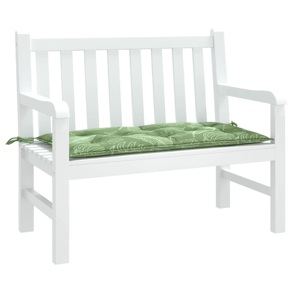vidaXL Sitzauflage Gartenbank-Auflage Blattmuster 110x50x7 cm günstig online kaufen
