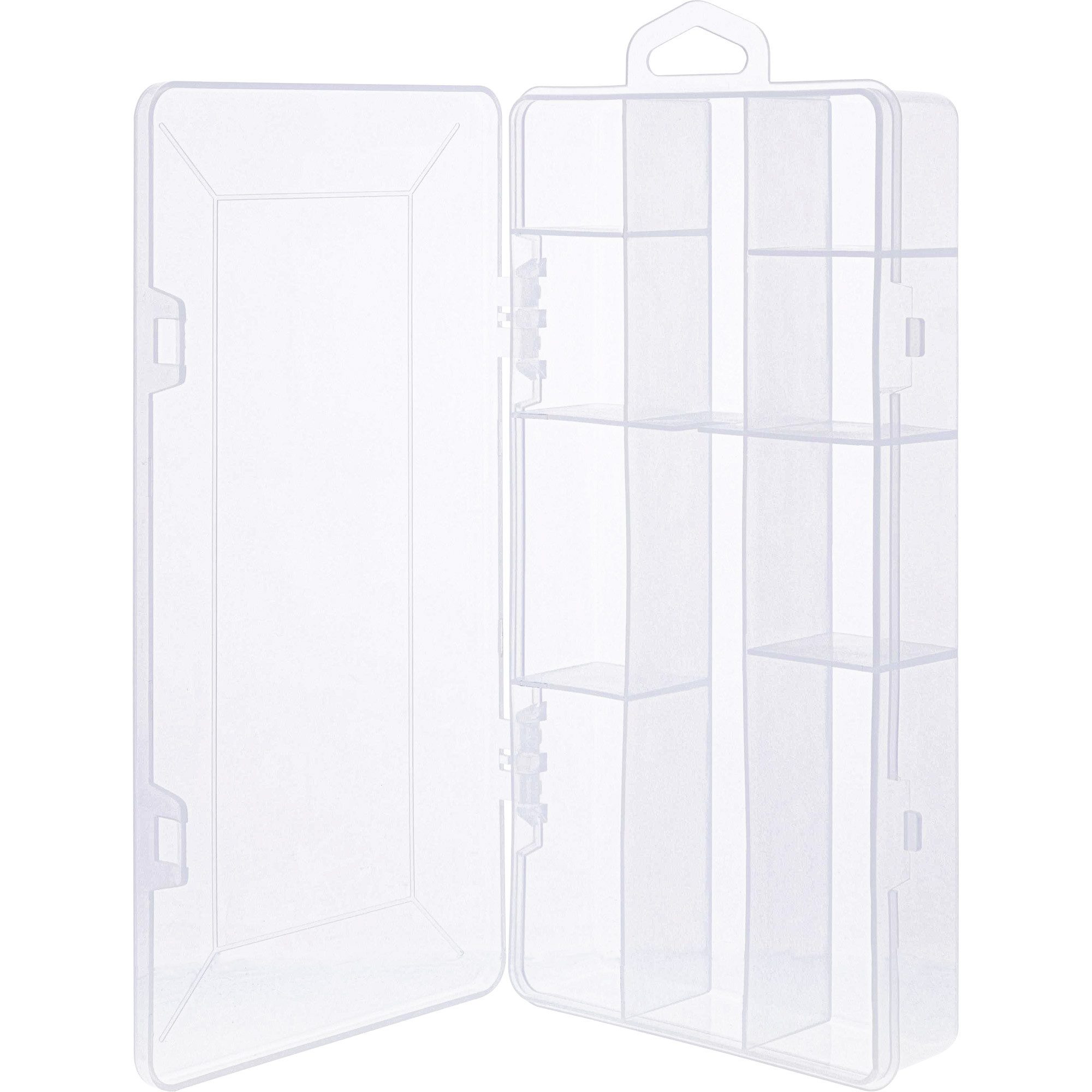 Inline Aufbewahrungsbox Kleinteilebox, 10 Fächer, Abmessungen: 206x107x33mm, transparent