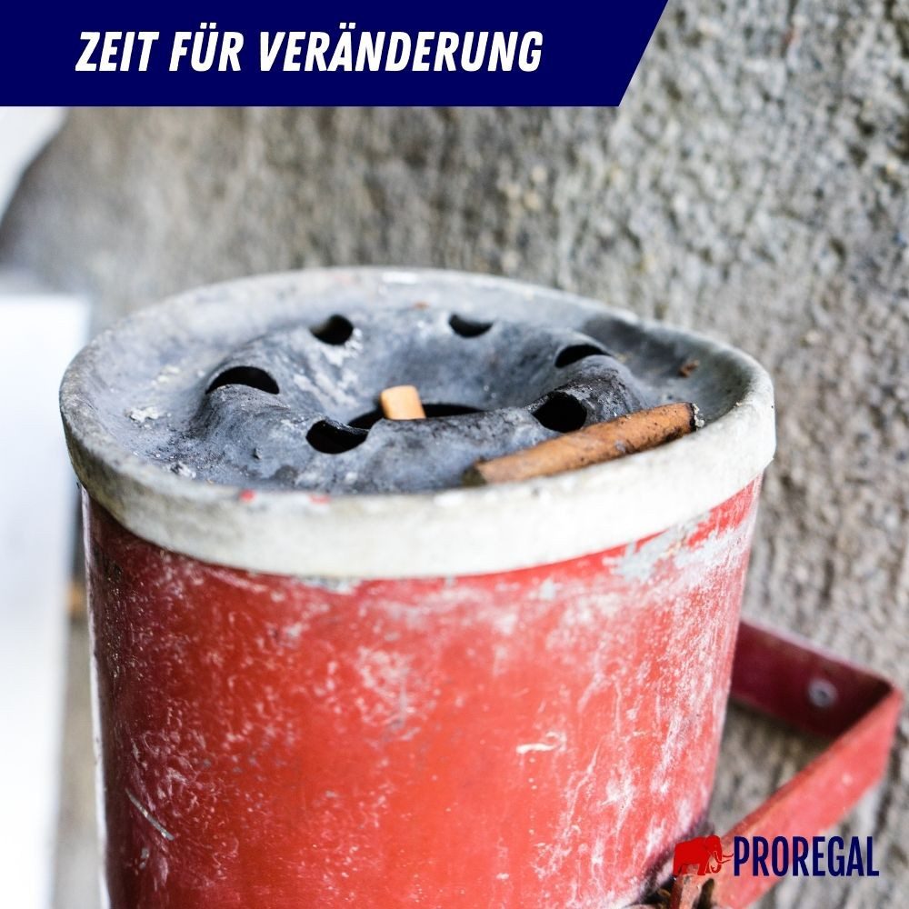 PROREGAL® Aschenbecher Runder feuerlöschender Wandaschenbecher aus Metall, Mit Kippvorrichtung 2 Liter HxØ 16x16cm