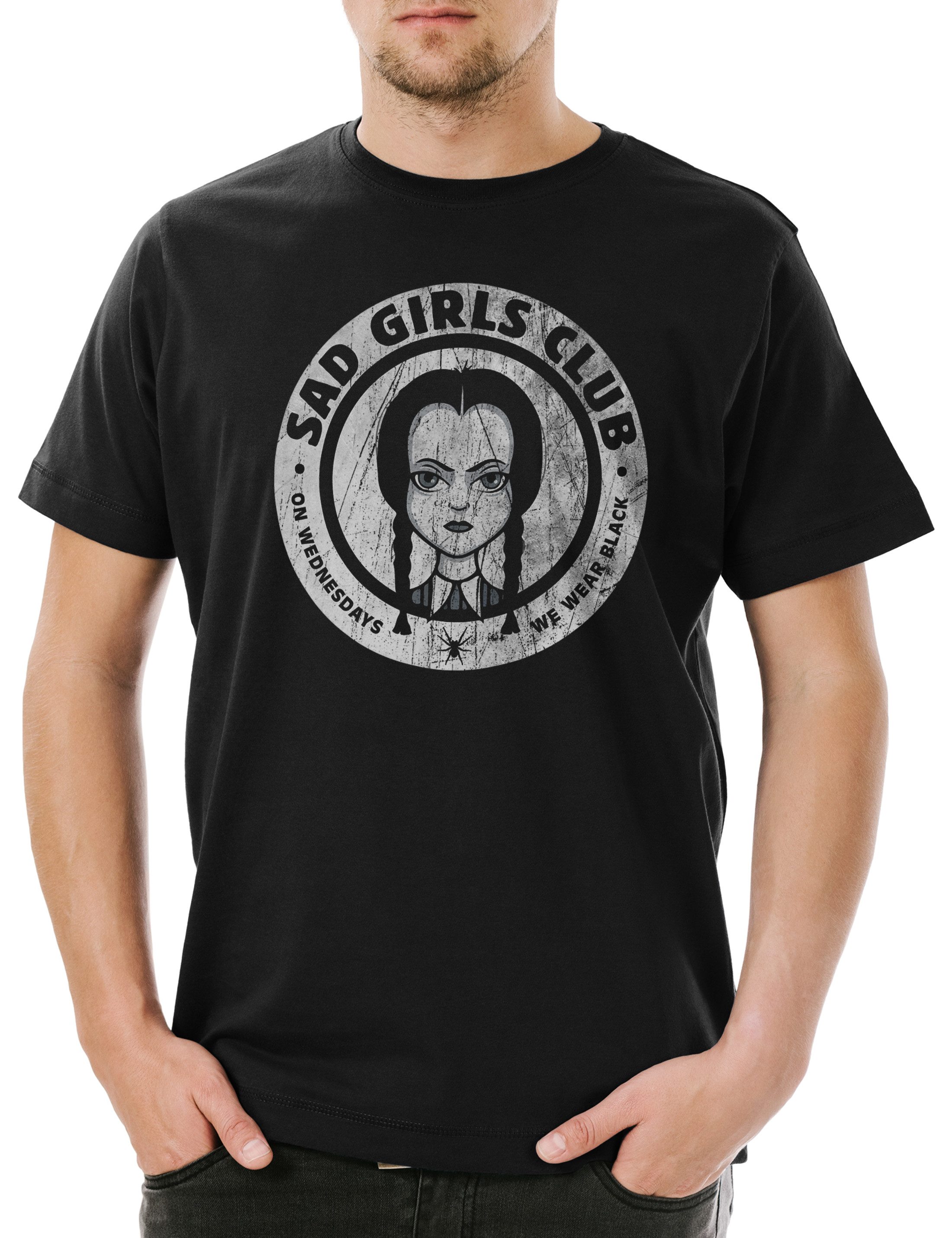 Print-Shirt Sad Girls Club Herren T-Shirt Thing Family Charles Gomez Morticia