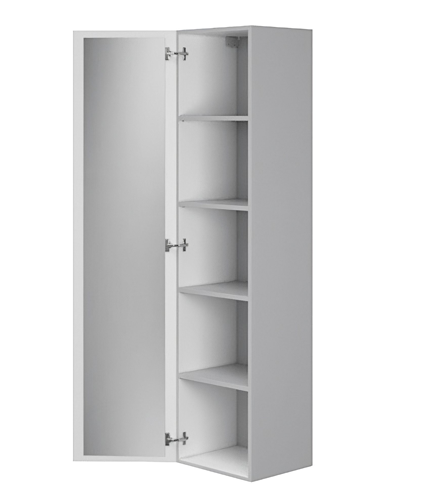 Hochhängeschrank Badezimmerschrank mit Hochschrank KOLMAN 160 Spiegel MODUO Tür Grau