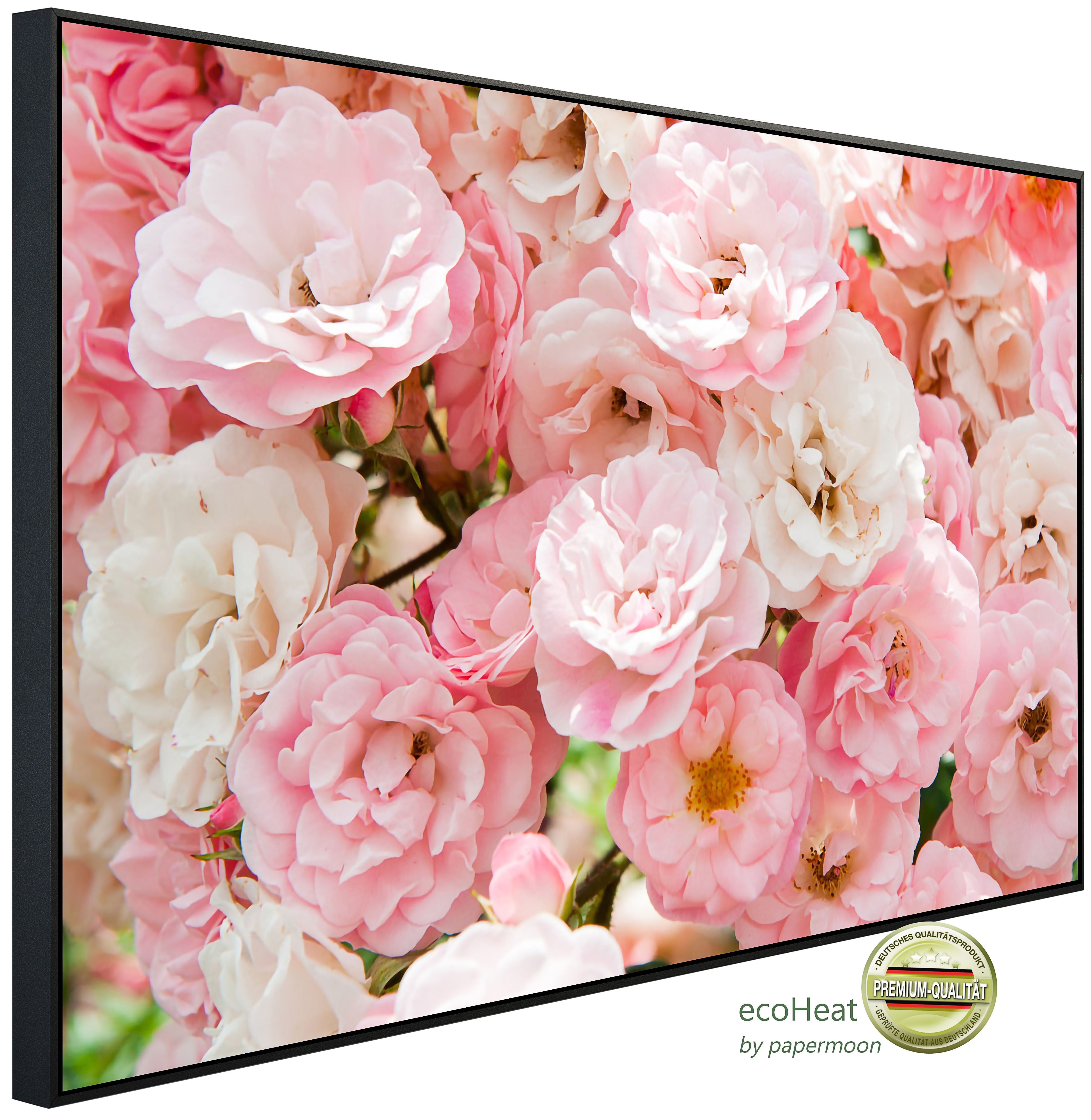 Papermoon Infrarotheizung INFRAROT-BILD-HEIZUNG, Rosa Rosen, TÜV-Rheinland/GS zertifiziert, angenehme Strahlungswärme