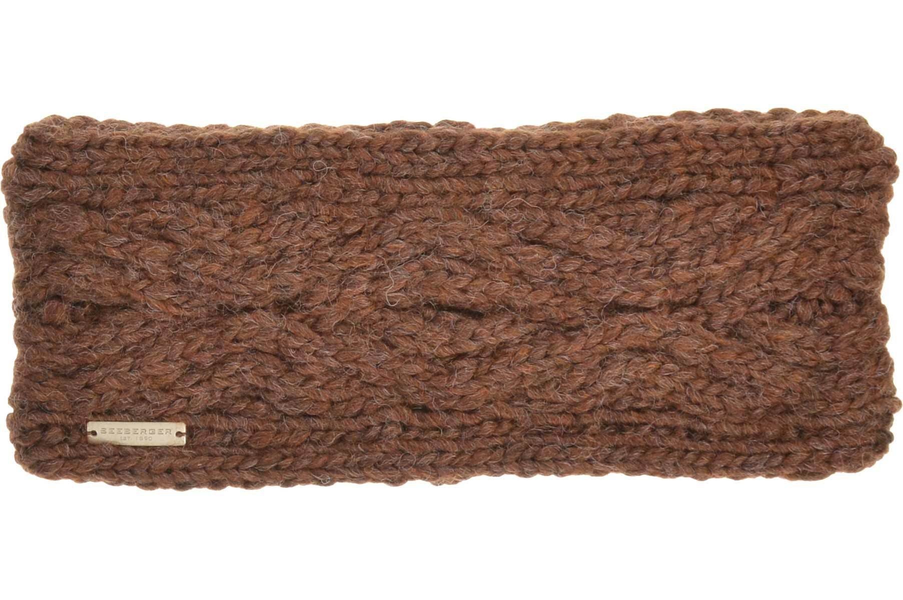 Seeberger Stirnband Strick Stirnband mit Zopfmuster 19177-0 nuss
