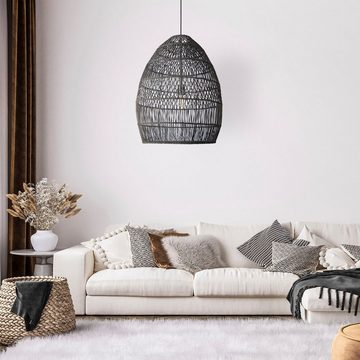 Paco Home Pendelleuchte VIHMO, ohne Leuchtmittel, Rattan Pendelleuchte Wohnzimmer Natur LED Boho Rustikal Korb E27