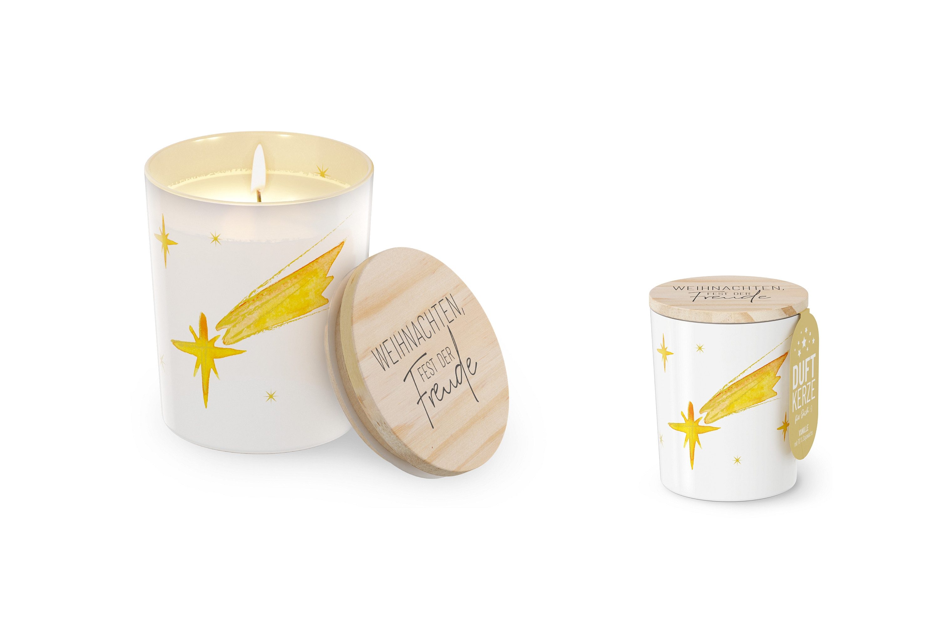 La Vida Duftkerze Kerze Duftkerze im Glas mit Deckel Brenndauer 30h Vanille la vida