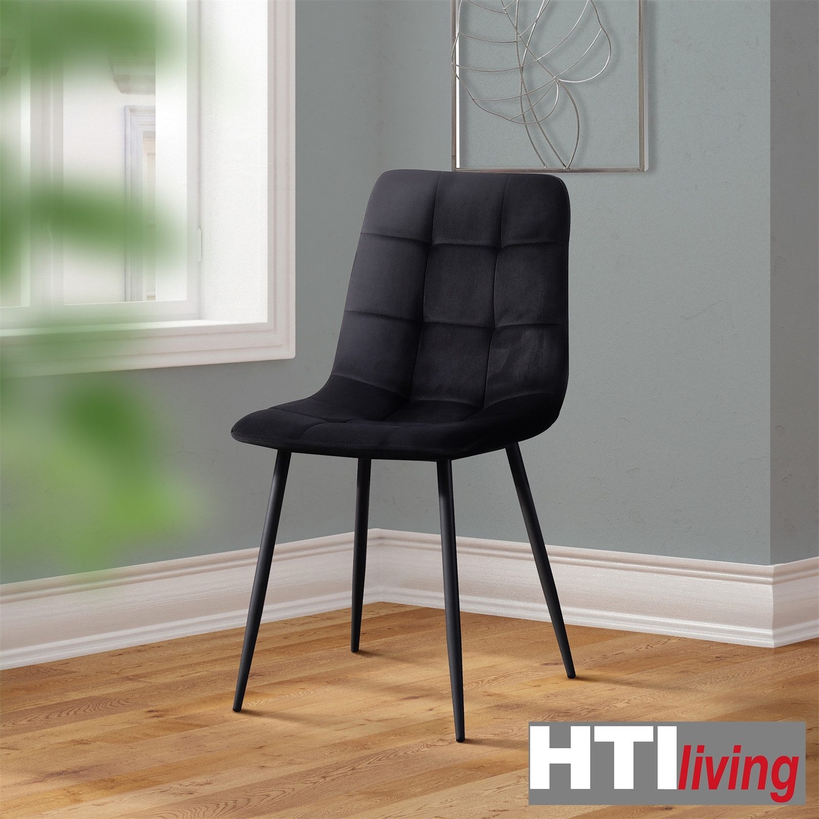 HTI-Living Polsterstuhl Esszimmerstuhl 4er Set Schwarz günstig online kaufen