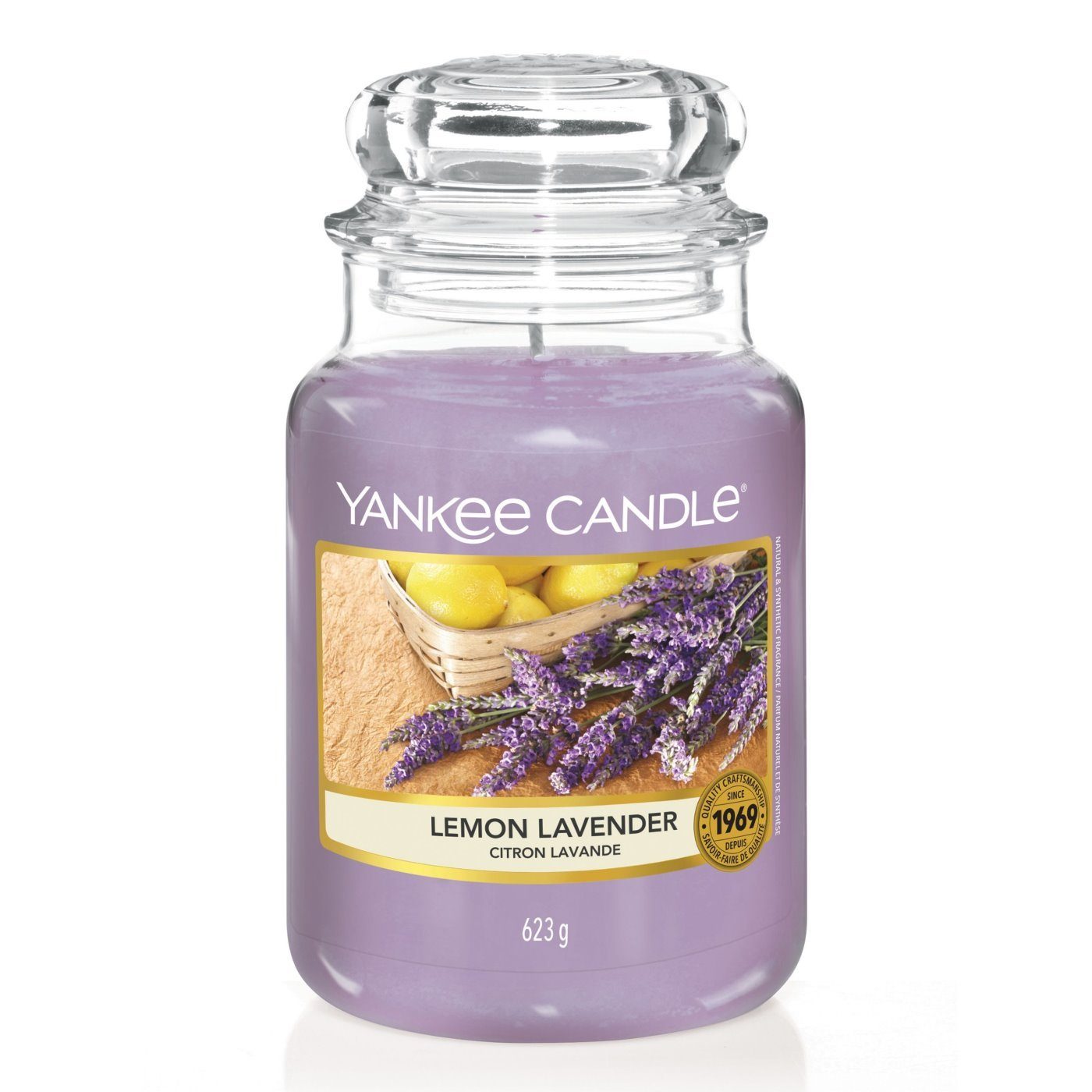 Yankee Candle Duftkerze Lemon Lavender 623g - Duftkerze im Glas - 1 Stück