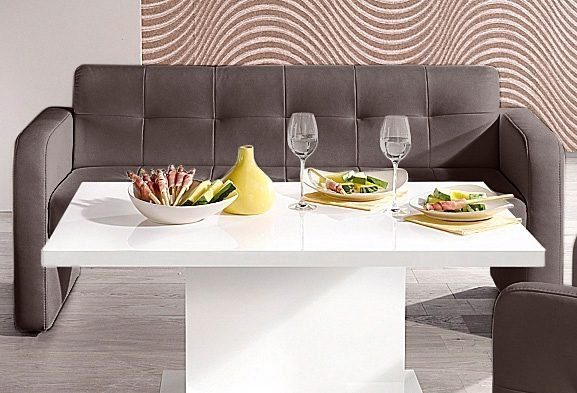 exxpo - sofa fashion Sitzbank Barista Küchensofa, kompakte Stellmaße, Sitzhöhe 49cm, mit Rückenlehne