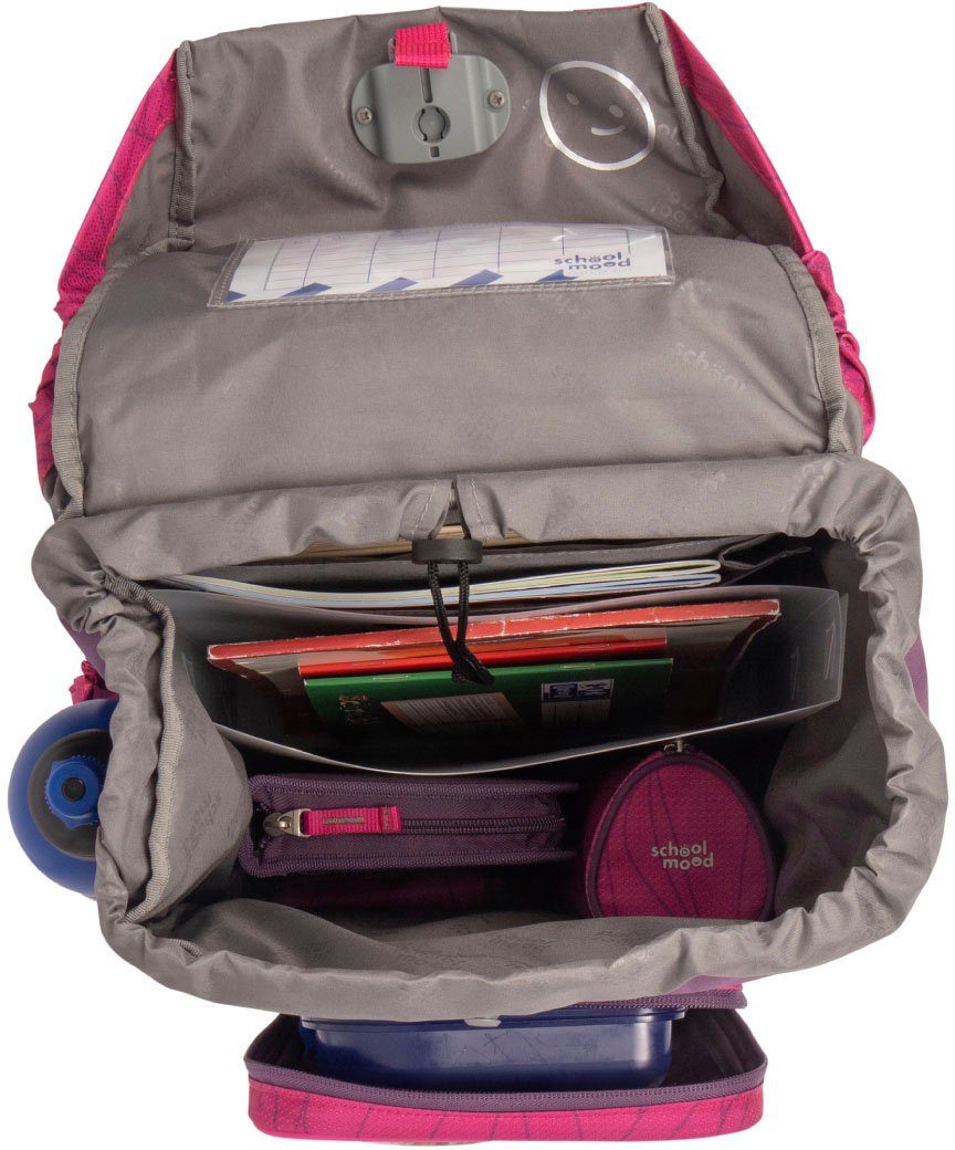 SCHOOL-MOOD® Schulranzen Rebel Air+, Luisa (Einhorn) (Set, 8-tlg), aus recyceltem Material