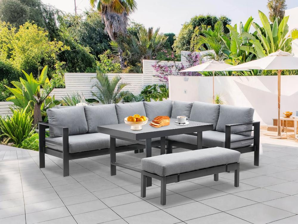 MeXo Gartenlounge-Set Aluminium Gartenmöbel Lounge Set günstig online kaufen