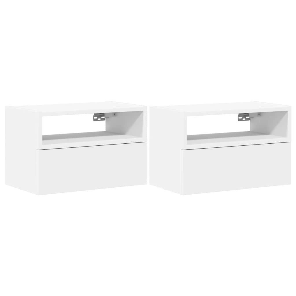 vidaXL Nachttisch Wand-Nachttische 2 Stk. Weiß günstig online kaufen