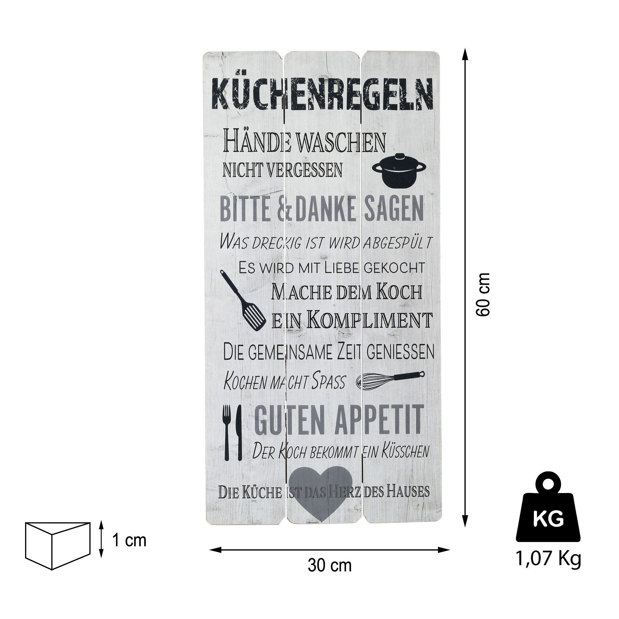 CEPEWA Kunstdruck Plankenschild Wandbild weiß Shabby günstig online kaufen