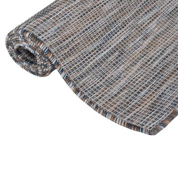 Teppich Outdoor-Flachgewebe 100x200 cm Braun und Blau, furnicato, Rechteckig