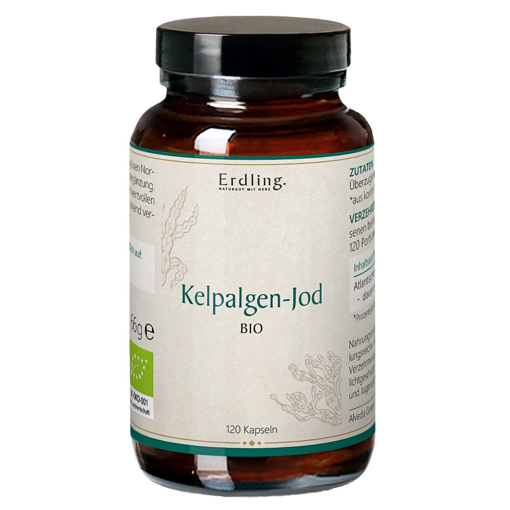 Waldkraft. Erdling BIO Kelpalgen-Jod Kapseln, Hochdosiert mit 478,5 µg Jod – Bio-zertifiziert & Vegan à 120 St., 78 g