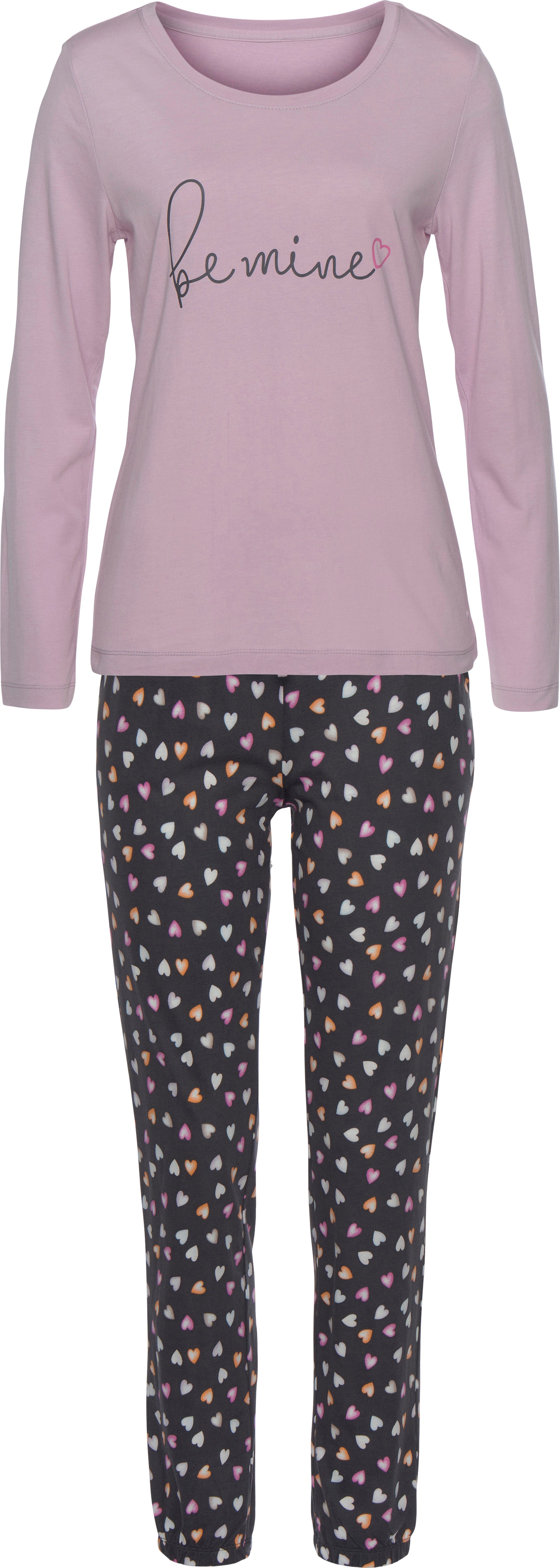 Vivance Dreams Pyjama (Set, 2 tlg) mit Herzchenprint günstig online kaufen