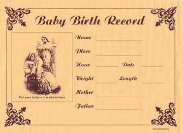 Brillibrum Geburt (Junge) Geburtszertifikat Aufbewahrung Geschenk zur Geburt Baby besonderes Geschenk Neugeborene Taufgeschenk Babygeschenk Geburtsurkundenhalter neu