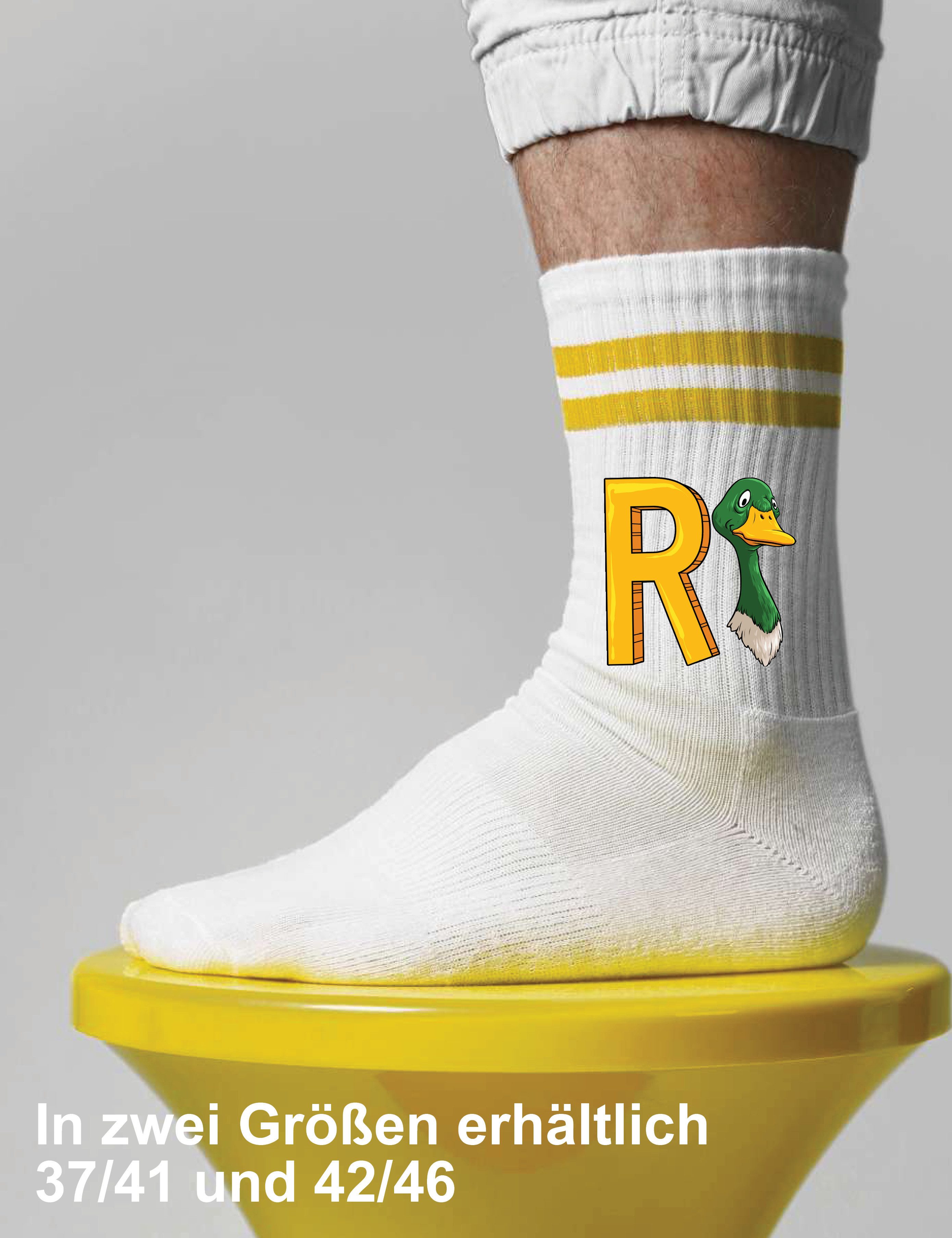 Youth Designz Tennissocken Unisex Socken "RENTE" Aufdruck lustig Geschenk Statement mit verstärkter Verse und Zehenbereich