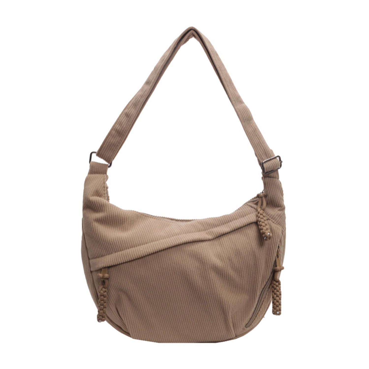 Refttenw Umhängetasche Halbmond Crossbody Bag Cord Hobo Tasche mit Reißvers günstig online kaufen