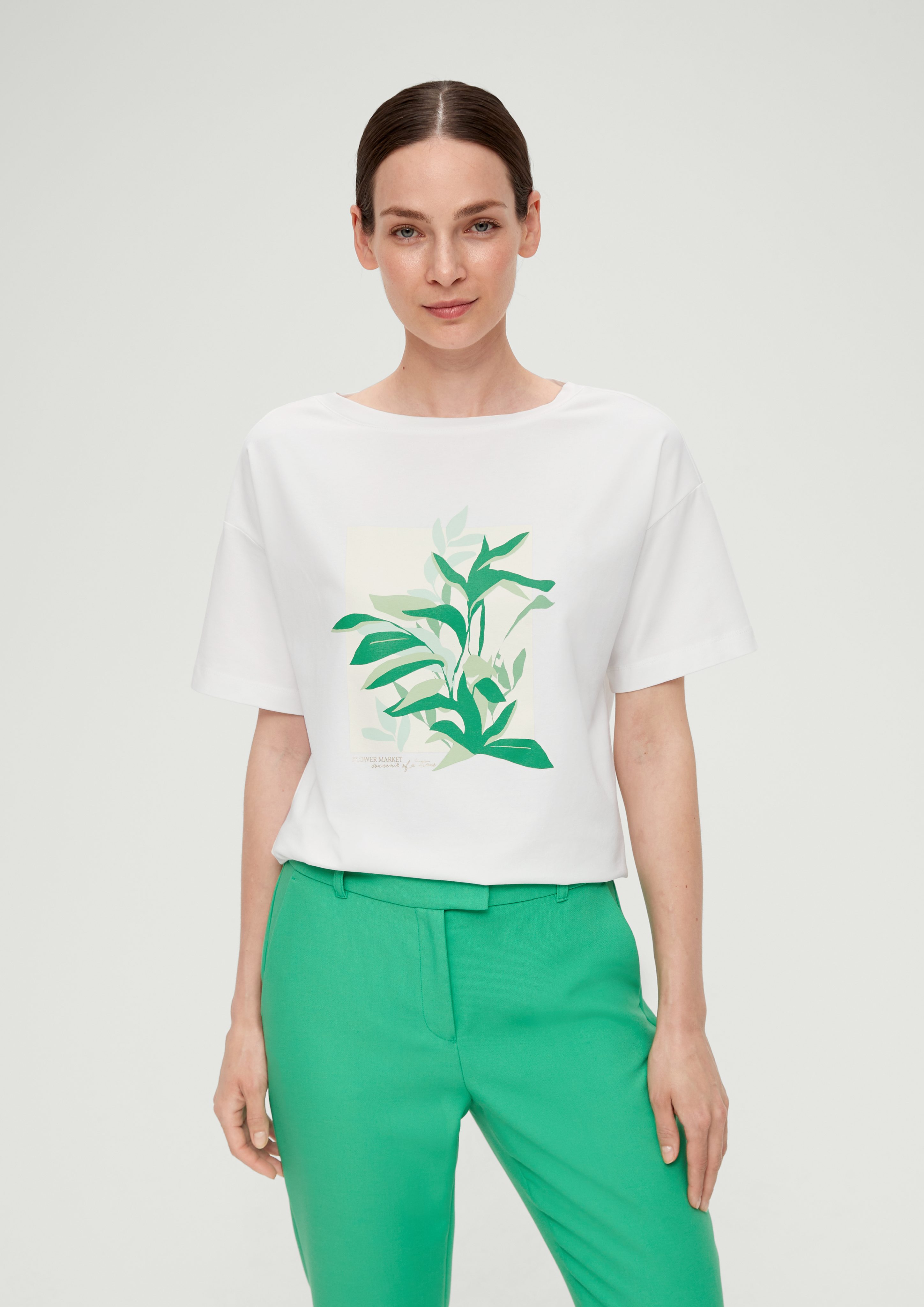 s.Oliver BLACK LABEL Kurzarmshirt T-Shirt mit Front-Print, hat einen Print  auf der Front, mit grafischem Print | T-Shirts