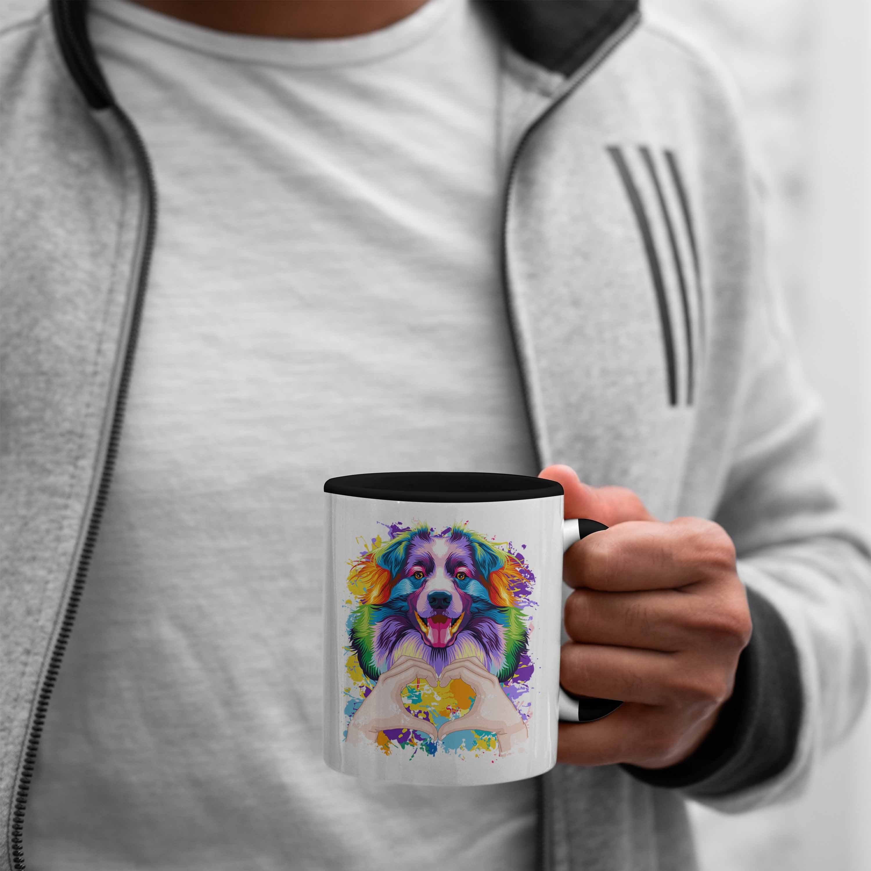 Trendation Tasse Besitzer Geschenk Spruch Schwarz Australian Love Tasse Lustiger Shepherd Farbe
