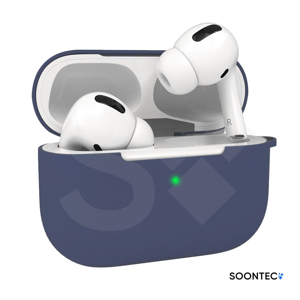 SOONTEC Kopfhörer-Schutzhülle Case Silikon Hülle Cover für Apple Airpod Kopfhörer AirPods Pro, AirPods, sichtbare Front-LED