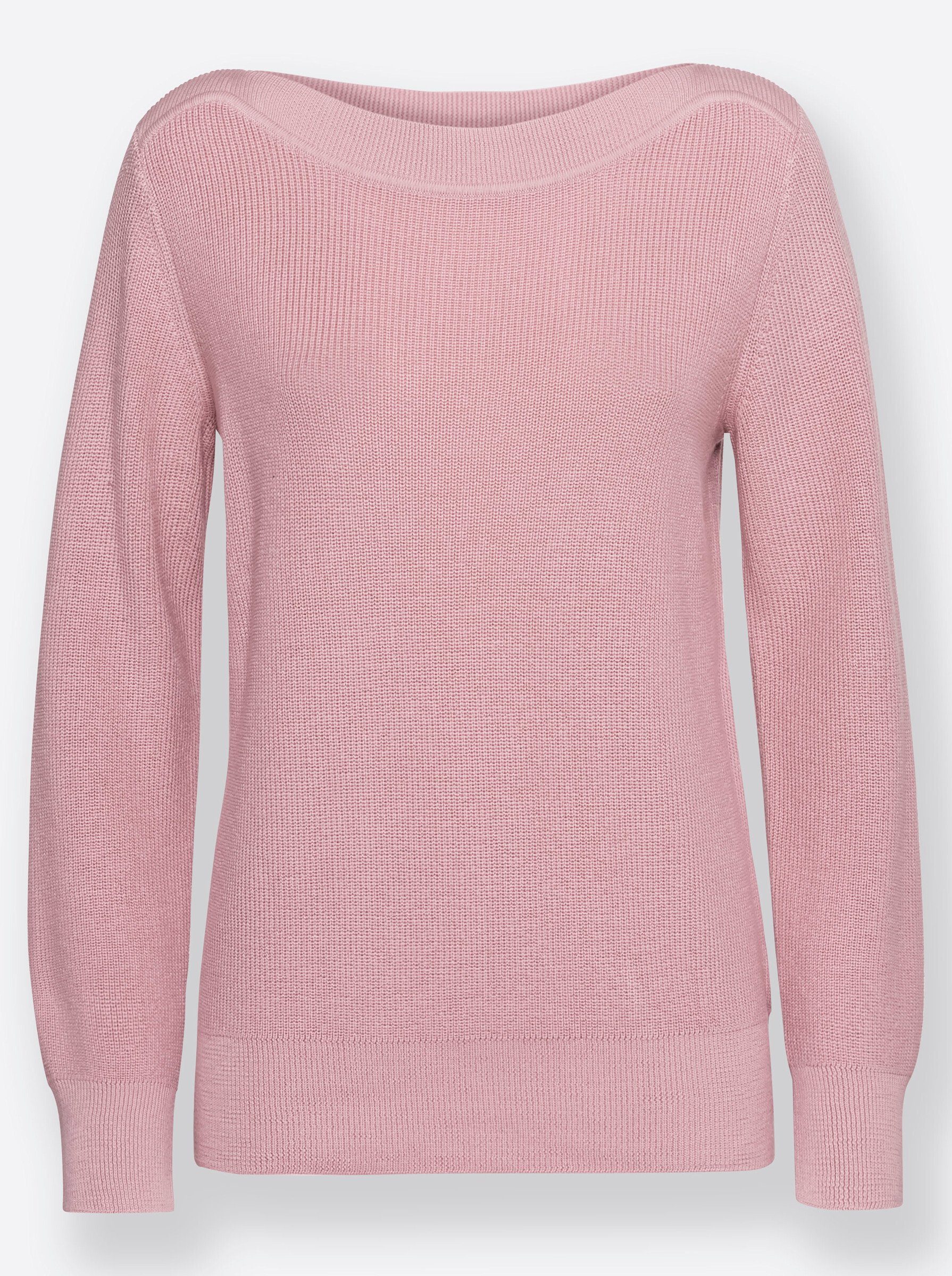 Strickpullover Pullover Langarm Feinstrick, Rippoptik
