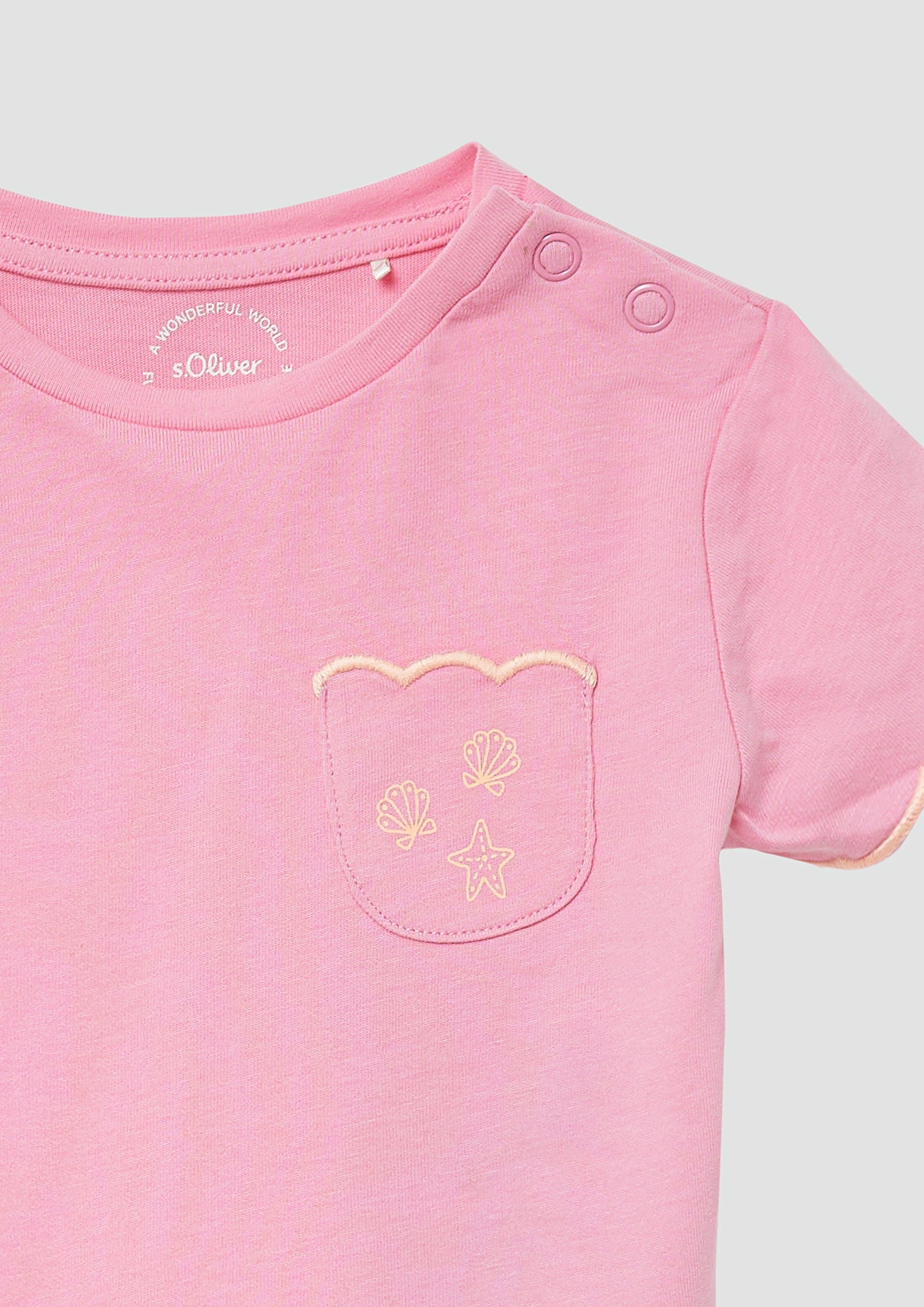 s.Oliver Kurzarmshirt Jersey-T-Shirt mit Bogenkante und günstig online kaufen
