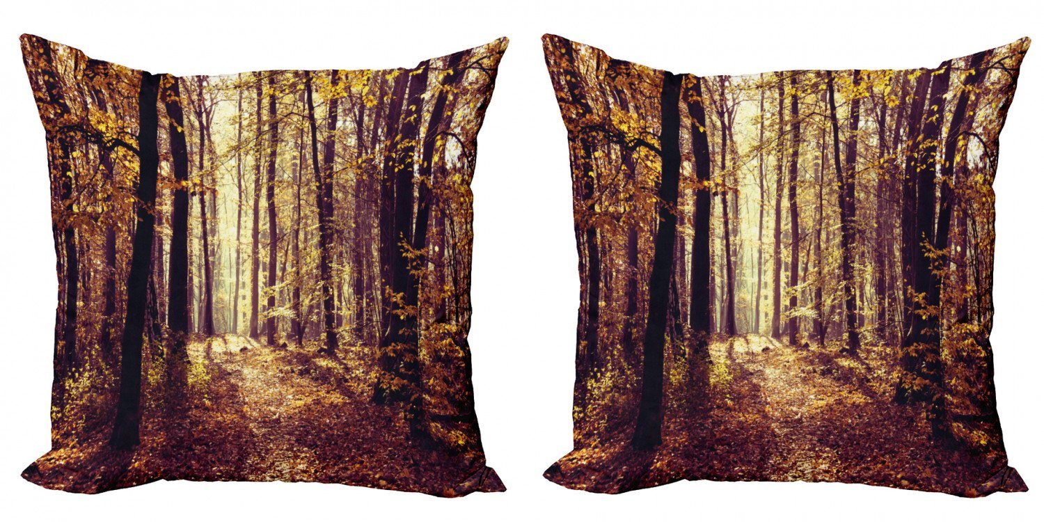 Kissenbezüge Modern Accent Doppelseitiger Digitaldruck, Abakuhaus (2 Stück), Landschaft Misty Wetter Wald