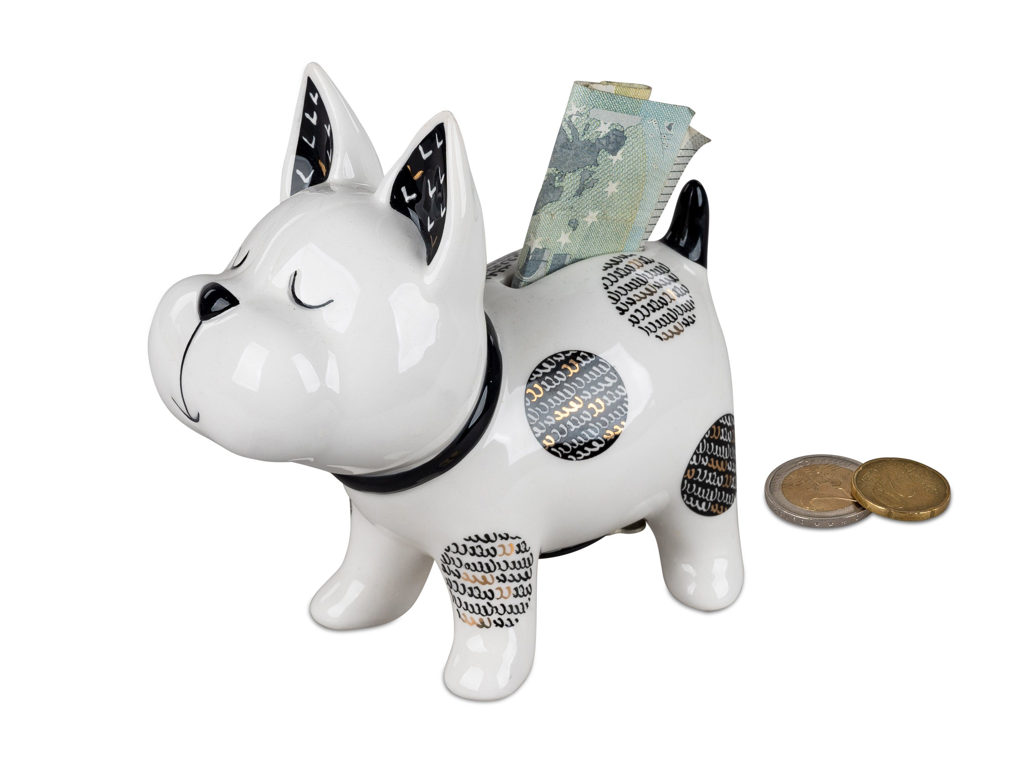 formano Spardose Sparbüchse Sparschwein Hund oder Katze aus der Trend Style Serie, Spardose aus Keramik