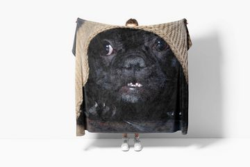 Sinus Art Handtücher Handtuch Strandhandtuch Saunatuch Kuscheldecke mit Tiermotiv süßer kleiner Hund, Baumwolle-Polyester-Mix (1-St), Handtuch
