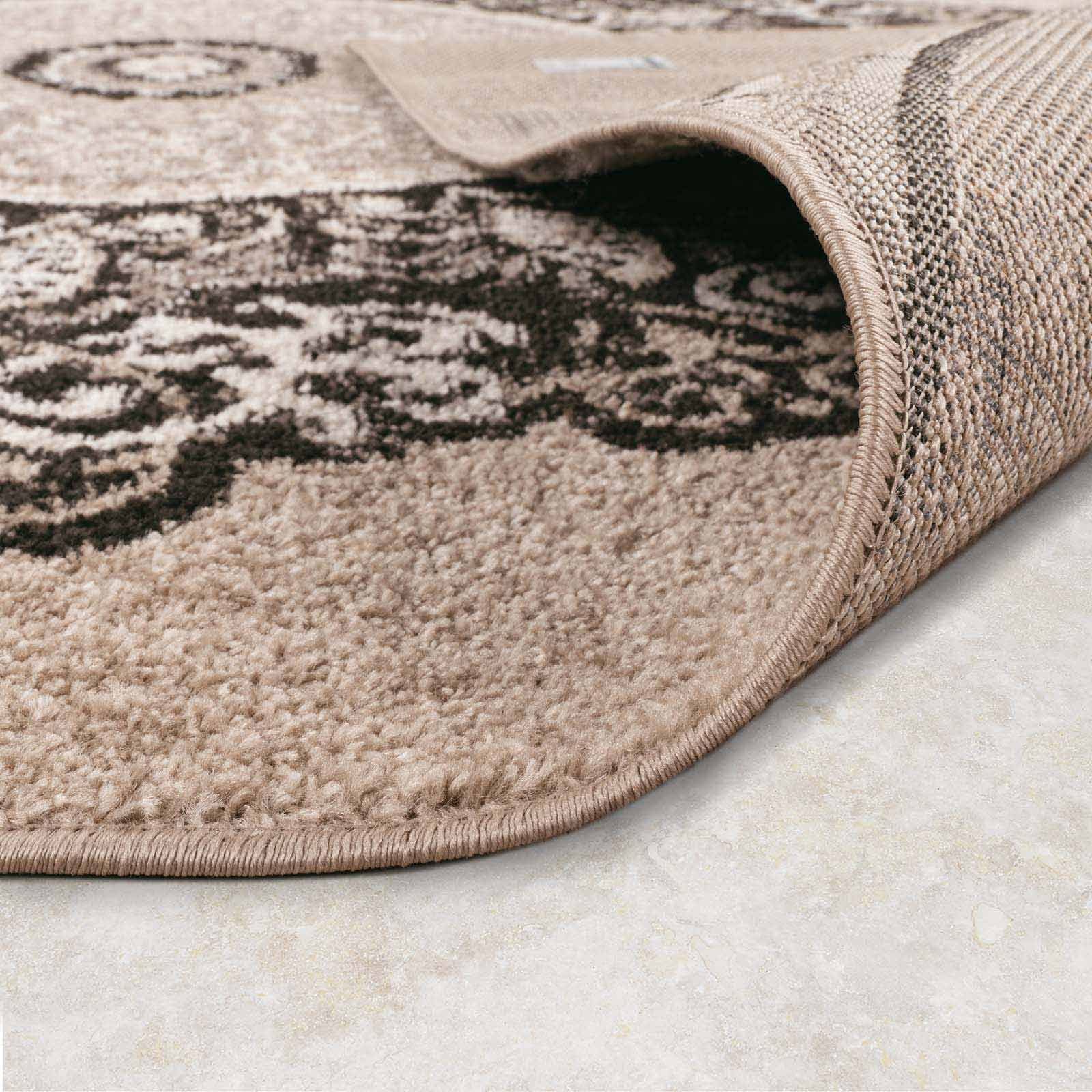 TaraCarpet Teppich Moderner Teppich Aragon 77 Oriental, rechteckig, Höhe: 13 mm, Designer Oriental braun Wohnzimmer Schlafzimmer Esszimmer 080X150 cm
