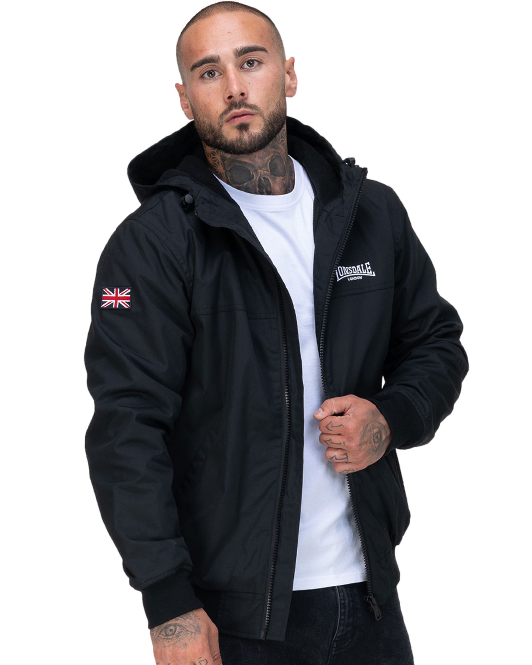 Lonsdale Fleecejacke Lonsdale Herren Jacke Dunster (Packung, 1 Jacke) mit Kapuze