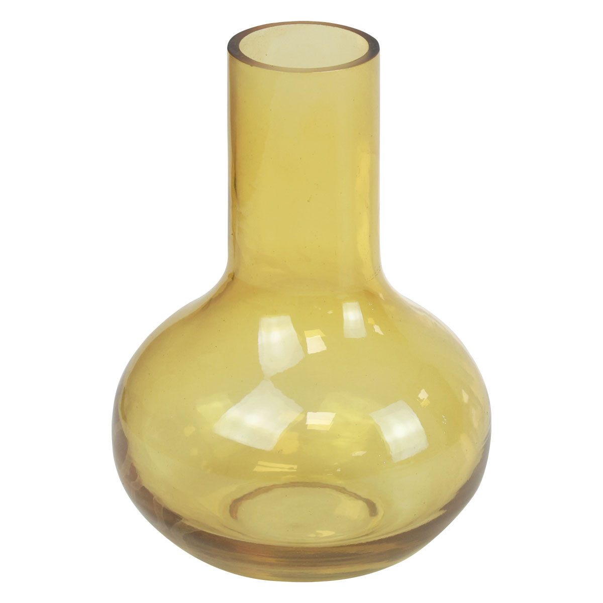 Florists Products Tischvase Gelbe Glasvase Vintage Blumenvase Ø10,5cm H15cm Dekoration