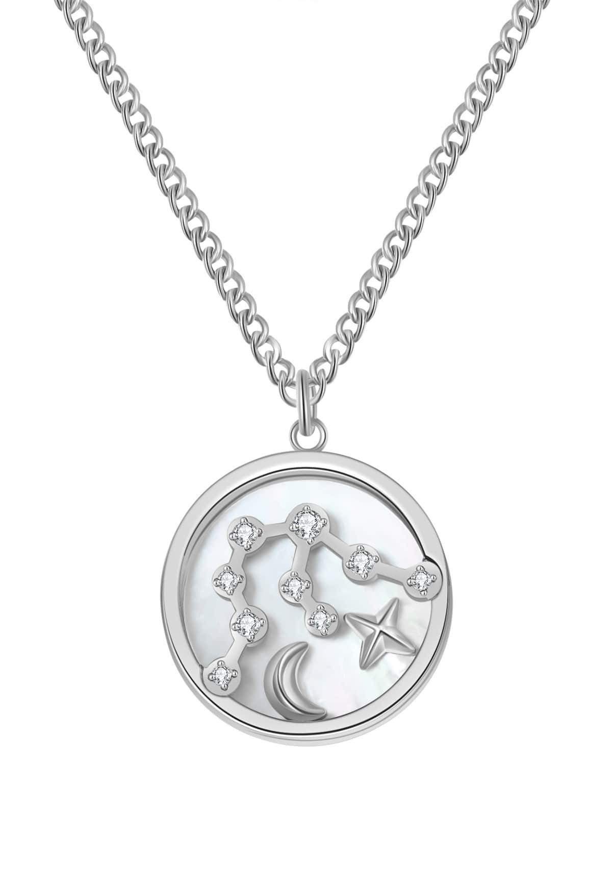 Hey Happiness Kette mit Anhänger Sternzeichen, Astro Plättchen, Horoskop Kette Sternbild mit Tierkreis Zeichen, wasserfest