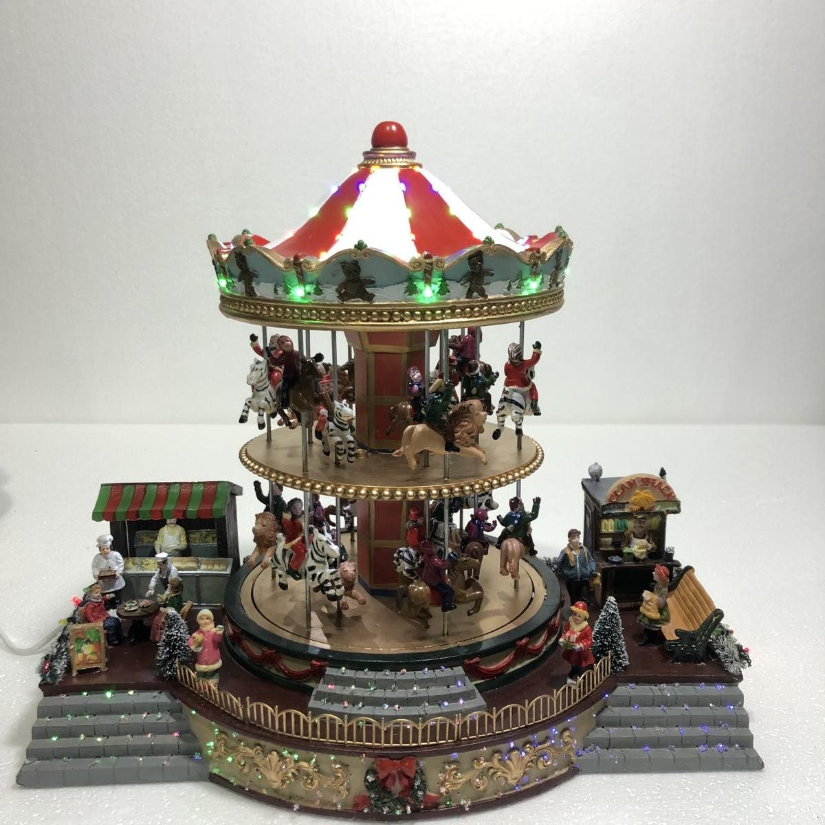 Musicboxworld Spieluhr Karussell mit 2 Etagen voll mit Tieren