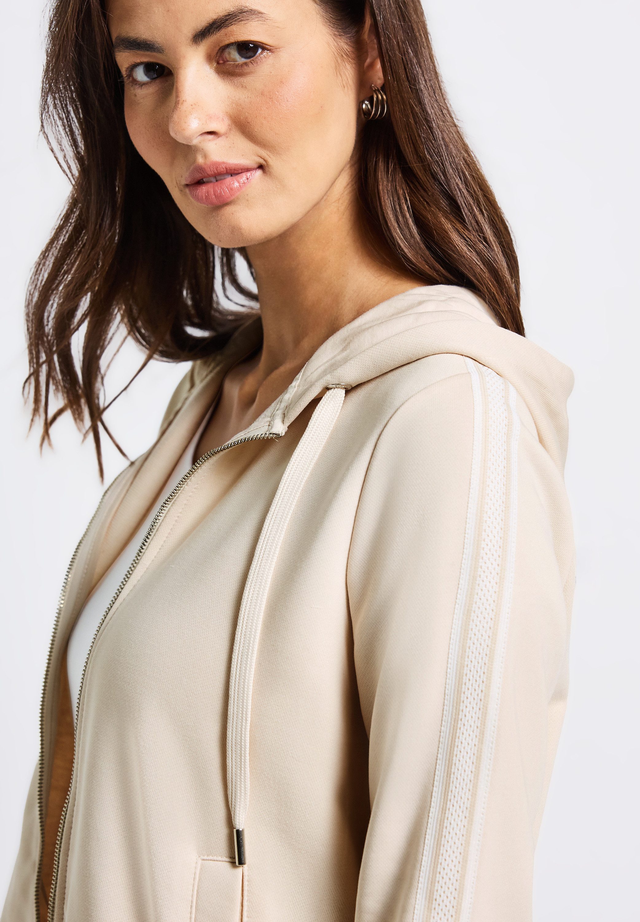 STREET ONE Kapuzensweatshirt mit Gallon Streifen