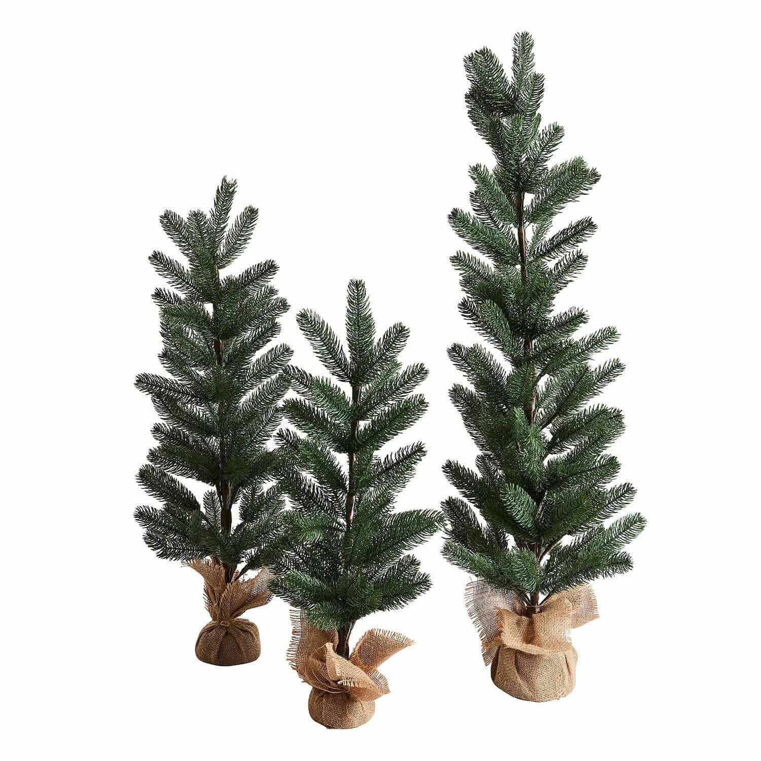 Mirabeau Künstlicher Weihnachtsbaum Deko-Baum 3er Set Merpins grün, none