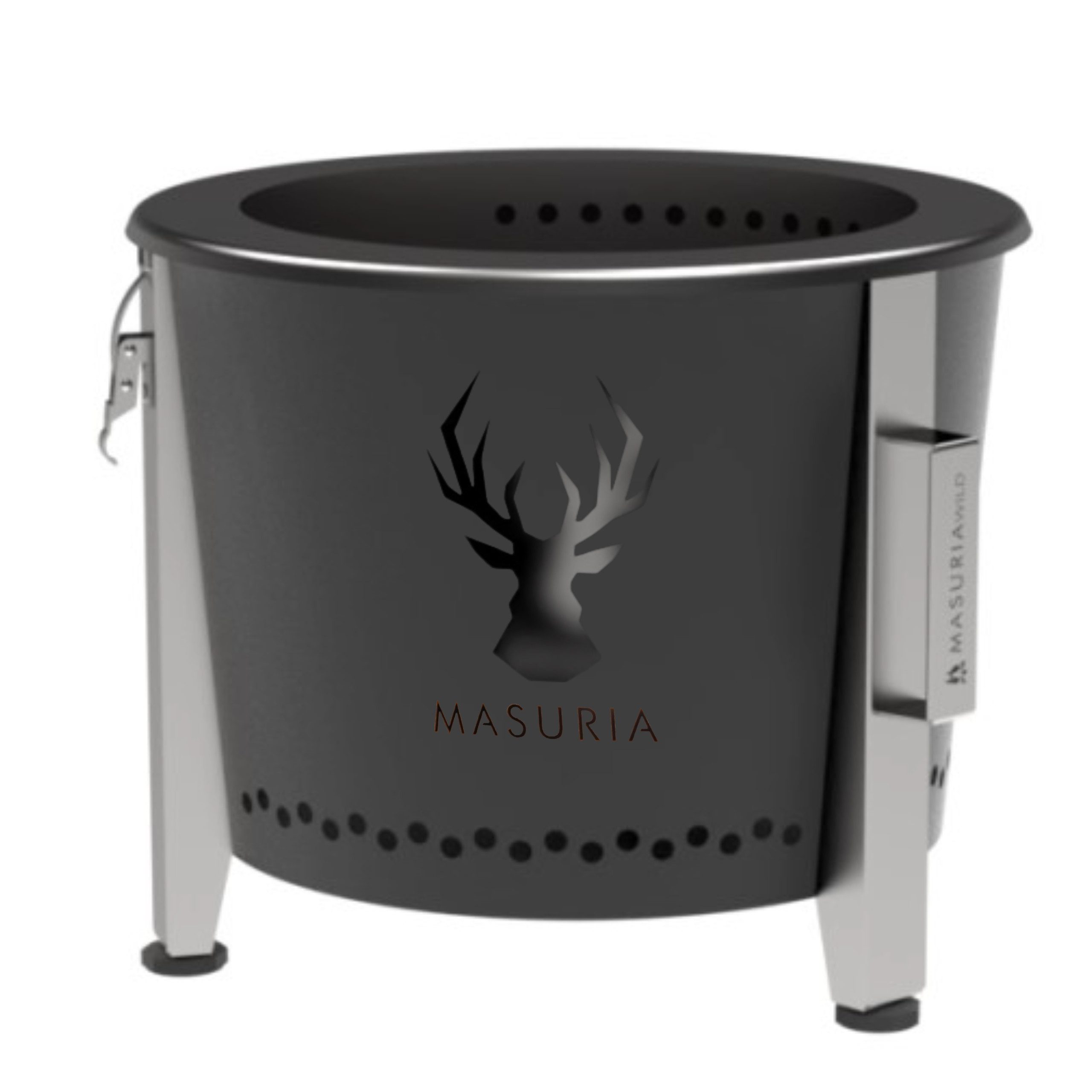 Masuria Feuerstelle Masuria Wild Alpha 400 SE Black Rauchfreie Feuerstelle Grill BBQ