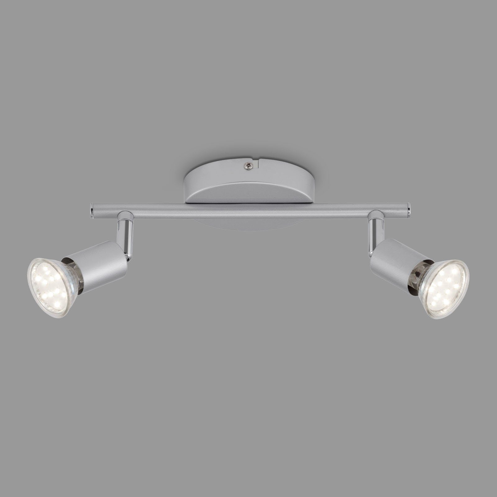 Deckenspots GU10, Leuchten Briloner 2915-024, Deckenlampe Warmweiß, wechselbar, LED titanfarbig, LED