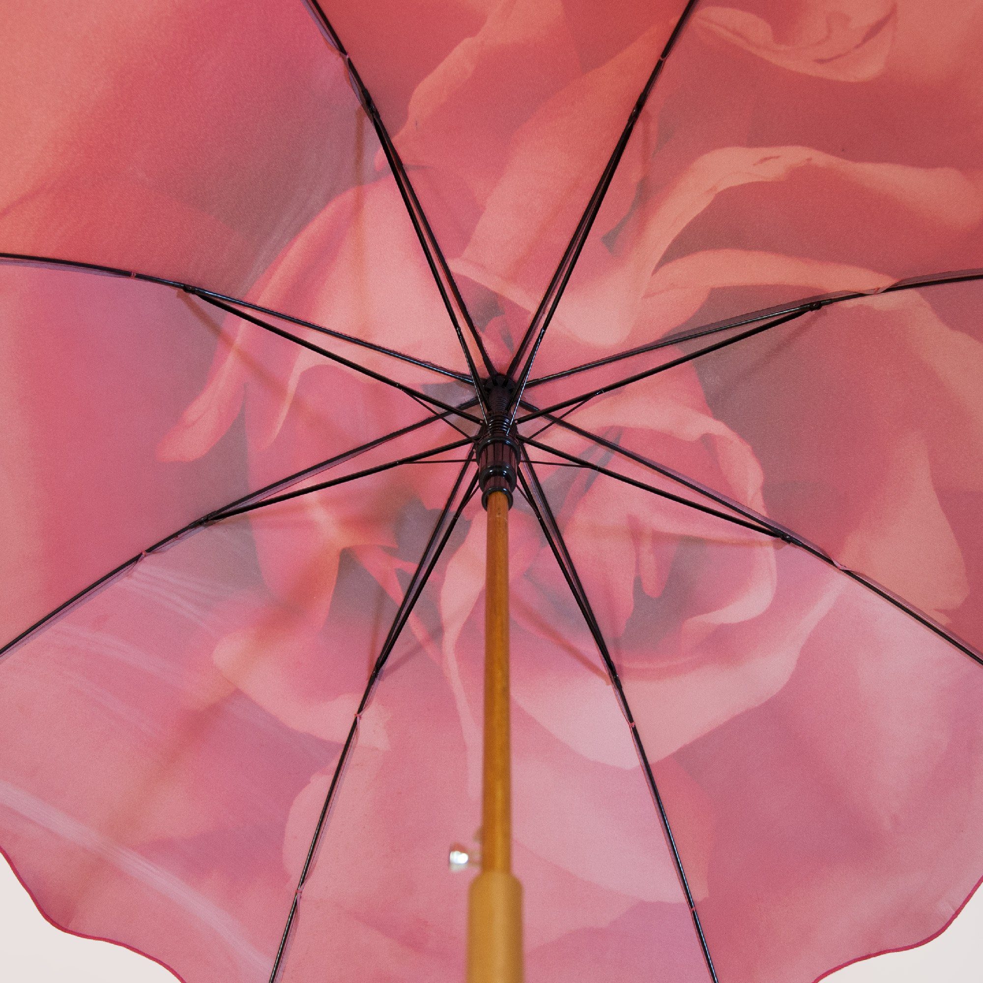 ROSEMARIE SCHULZ Heidelberg Stockschirm für Mit Rose Stockregenschirm Motiv rot Regenschirm Motiv Damen