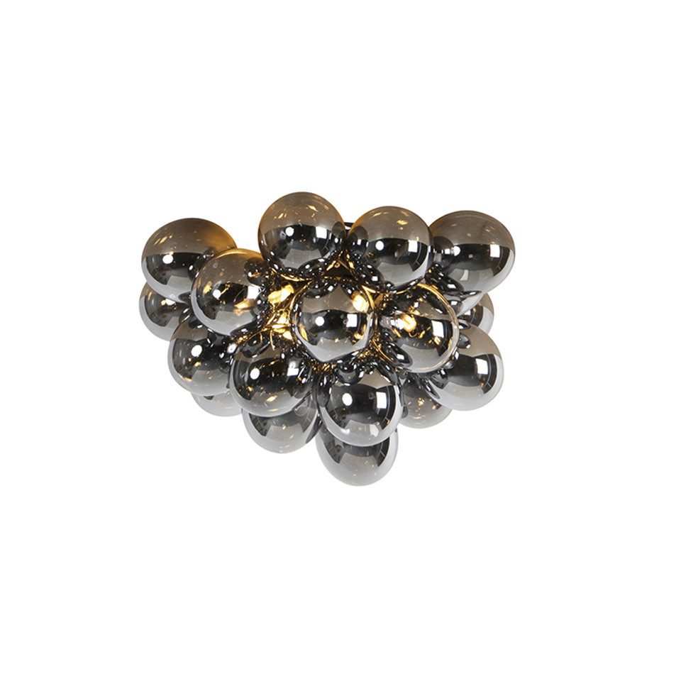 Qazqa Deckenleuchte Uvas, ohne Leuchtmittel, Warmweiß, QAZQA Deckenleuchte, g9, Schwarz, Glas, Design