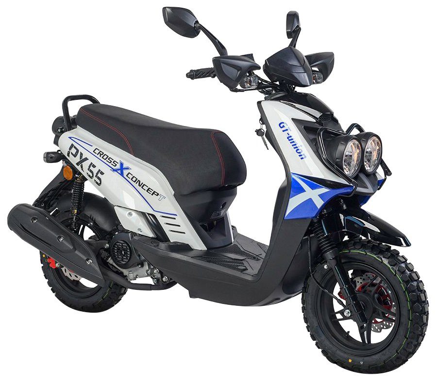 GT UNION Mofaroller PX Euro 50 5 Cross-Concept, weiß/blau/schwarz 25 km/h, ccm, 55