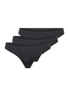 ONLY Slip String Slips Nahtlos 3-er Pack Taillen Tangas Unterhöschen ONLTRACY (3-St) 3926 in Schwarz