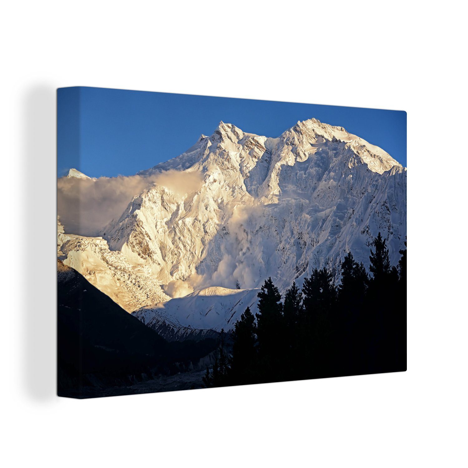 OneMillionCanvasses® Leinwandbild Lawinenabgang (1 cm Nanga Wandbild St), Parbat, am Aufhängefertig, Wanddeko, 30x20 Leinwandbilder