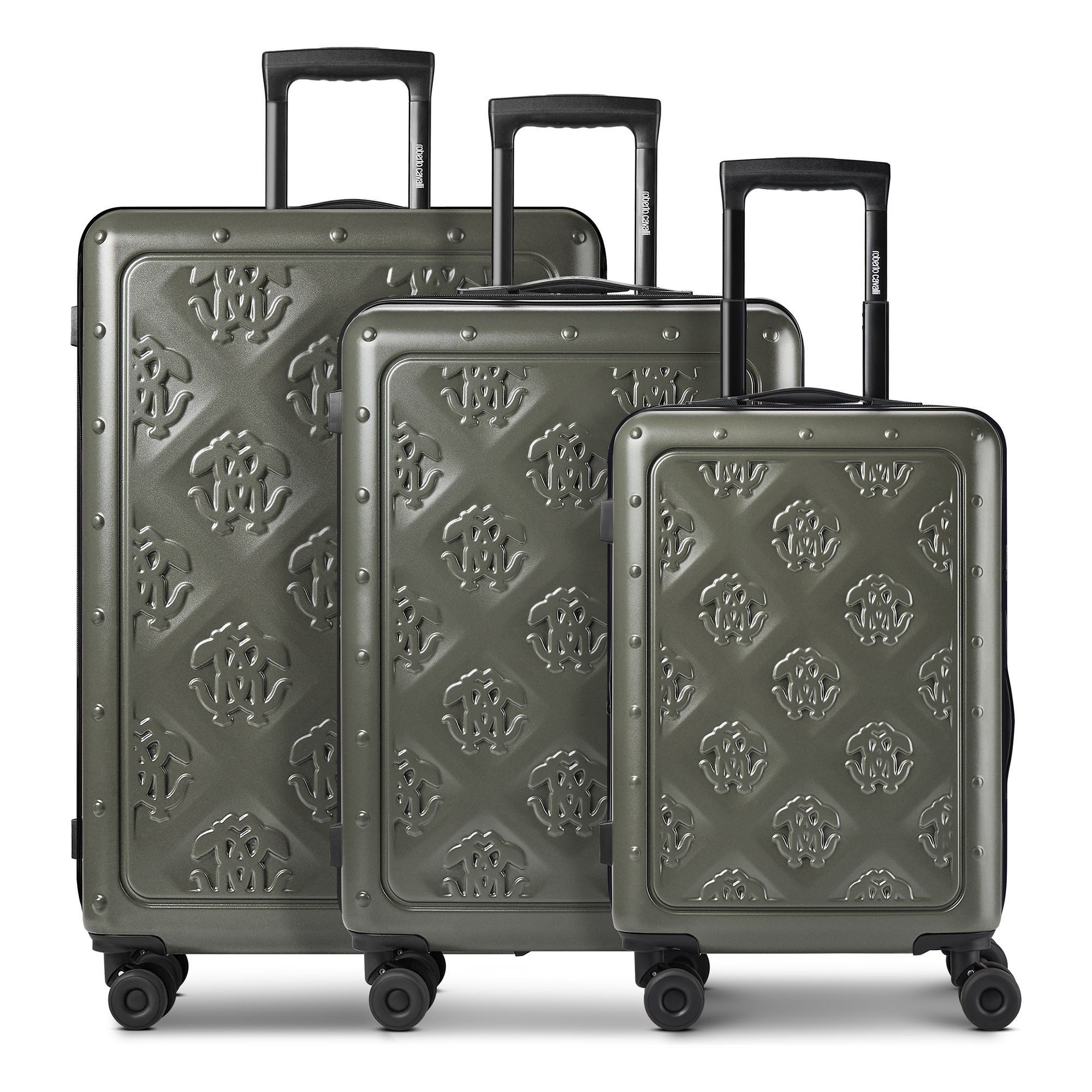 roberto cavalli Trolleyset Florence, 4 Rollen, (3-teilig, 3 tlg), Polyurethan