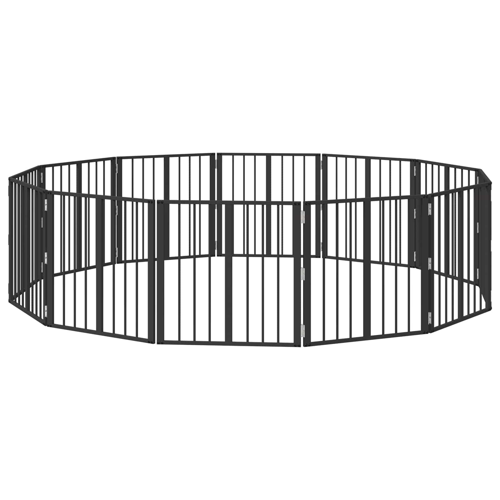 vidaXL Hundezwinger 60 x 60 cm Hunde Absperrgitter Faltbar 12-teiliges Schwarz 60x60 cm Ve